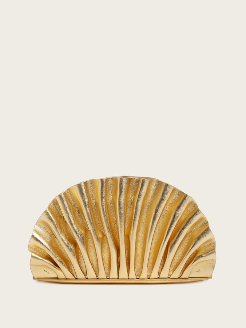 Shelly Metallic Leather Clutch