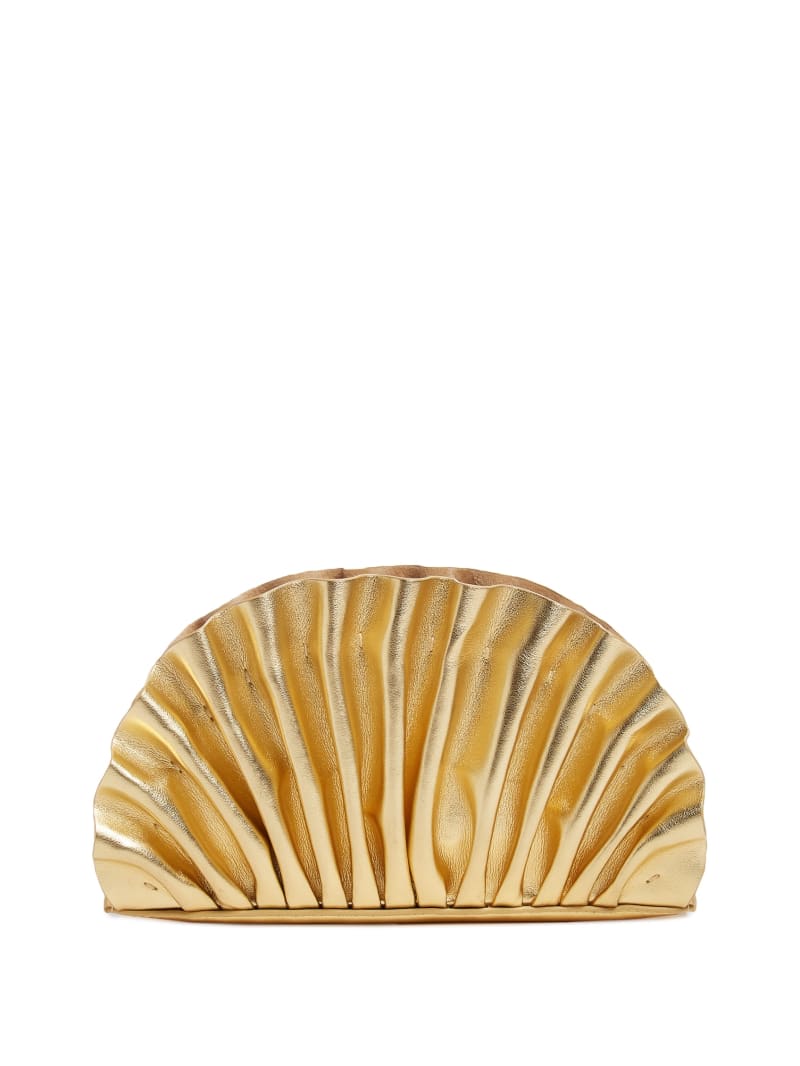 Shelly Metallic Leather Clutch