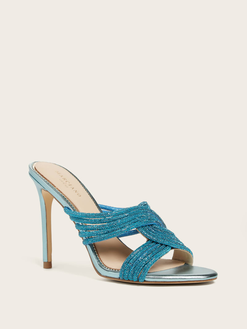Blue rhinestone heels hot sale