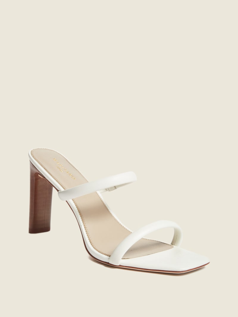 Duo strap leather heeled sandals shop