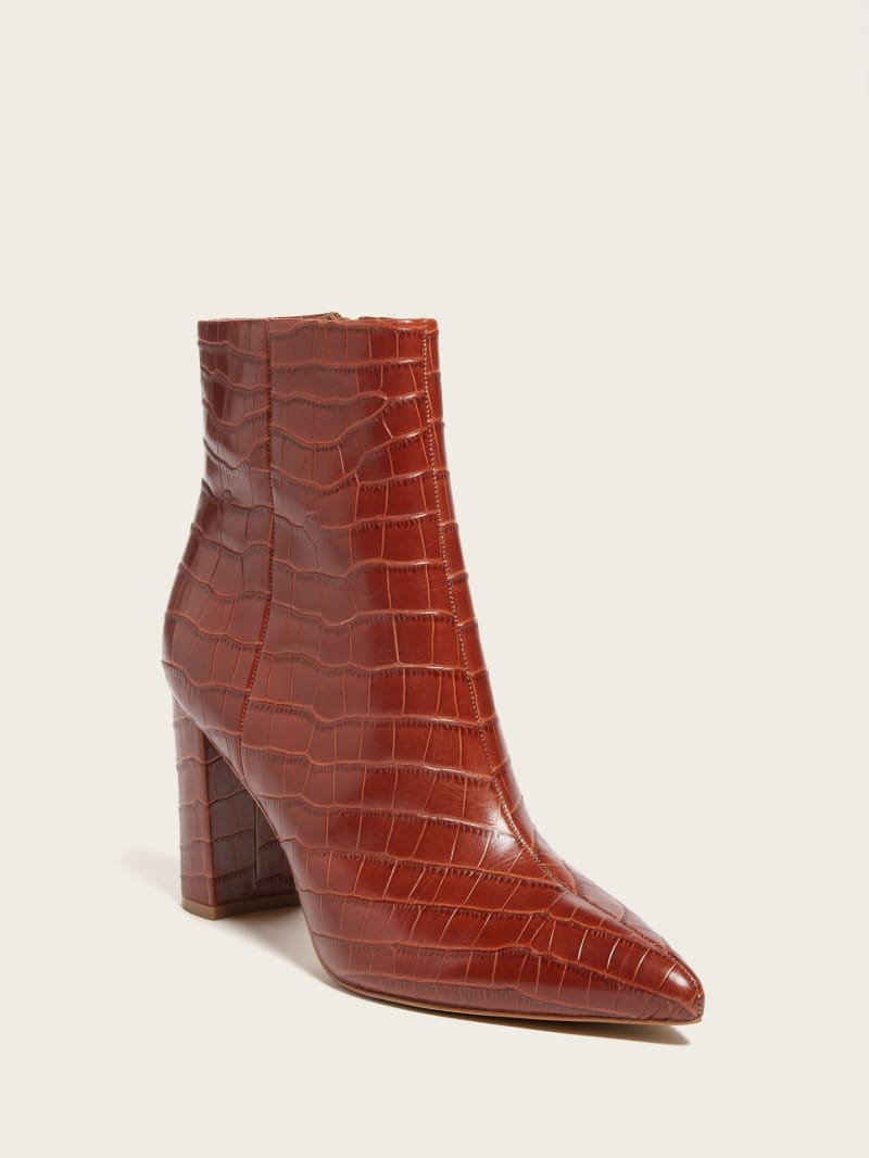 Croc leather ankle boots discount