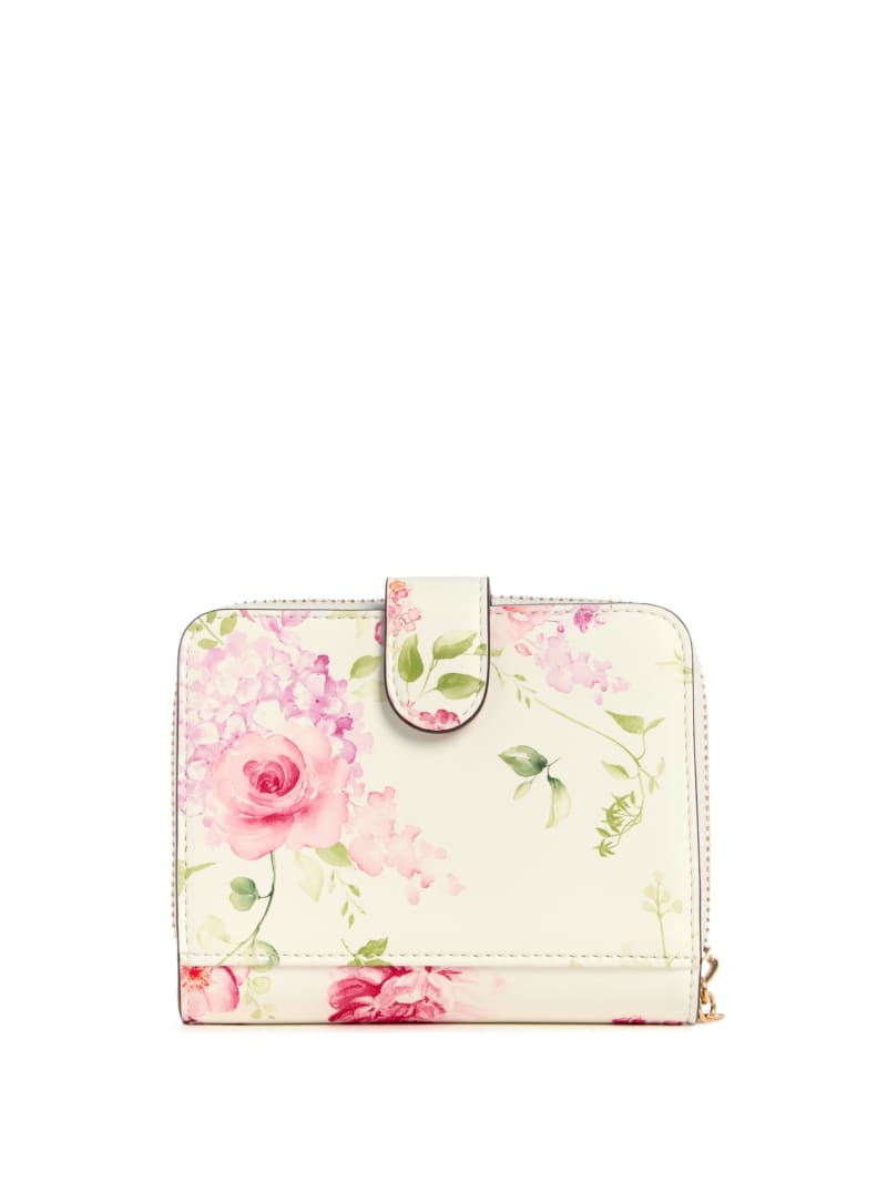 Jennice Floral Fold-Over Zip Wallet | GUESS Factory