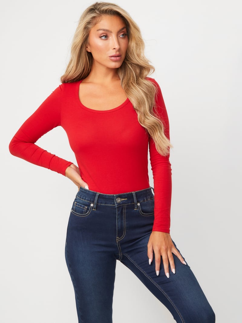 guess red bodysuit