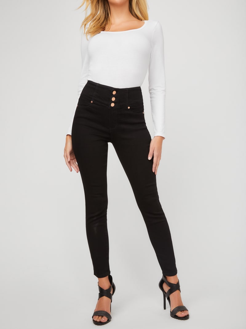 Emmy High-Rise Button Front Pants | GUESS Factory