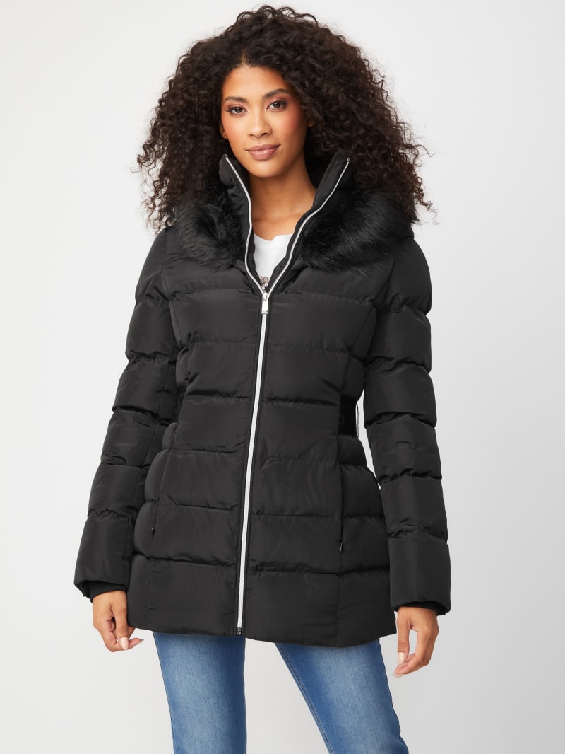 Delice Hooded Puffer Jacket | GUESS Factory