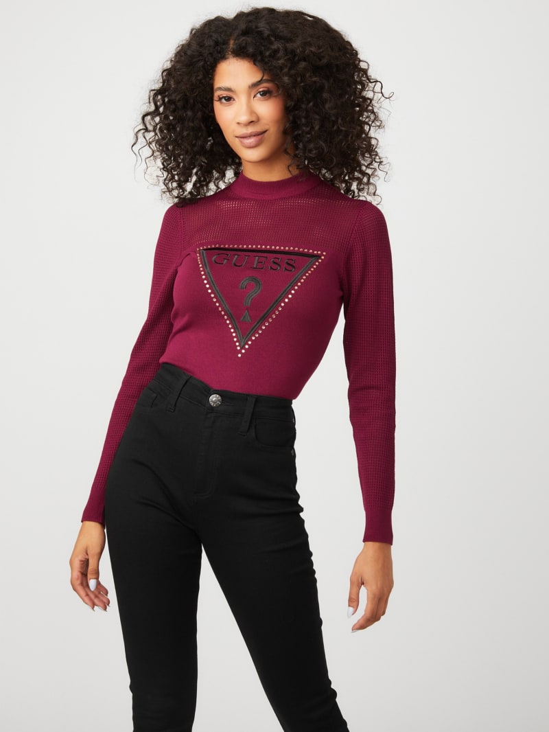 mesh mock neck
