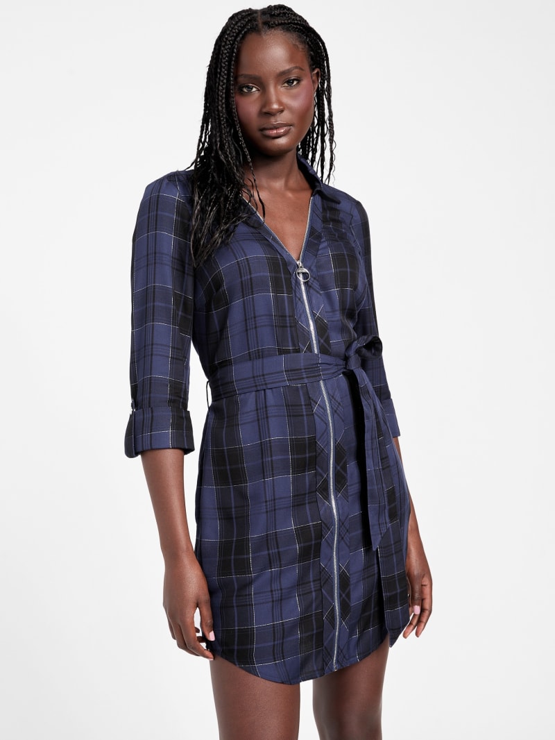 Miracle Plaid Shirt Dress