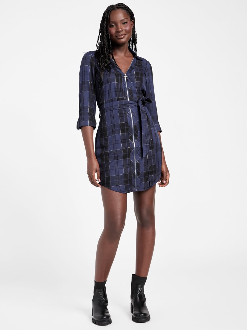 Miracle Plaid Shirt Dress