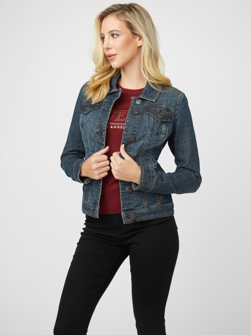 Alisana Denim Jacket in Dark Wash GUESS Factory