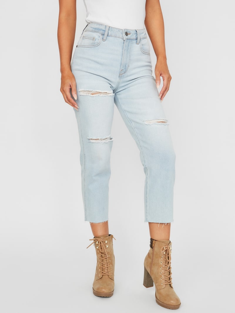 Evie High-Rise Slashed Slim-Fit Jeans
