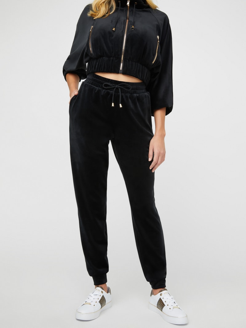 flared velour joggers