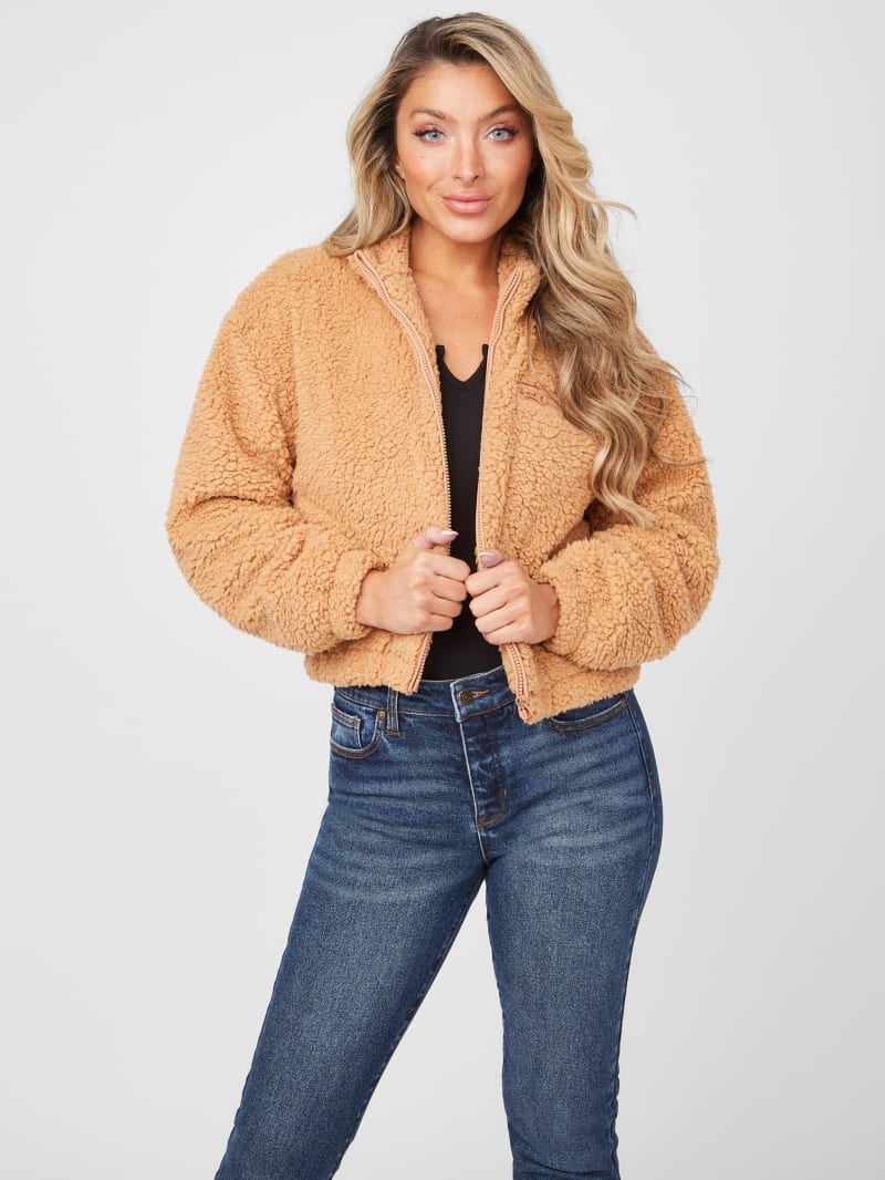 Guess teddy jacket clearance
