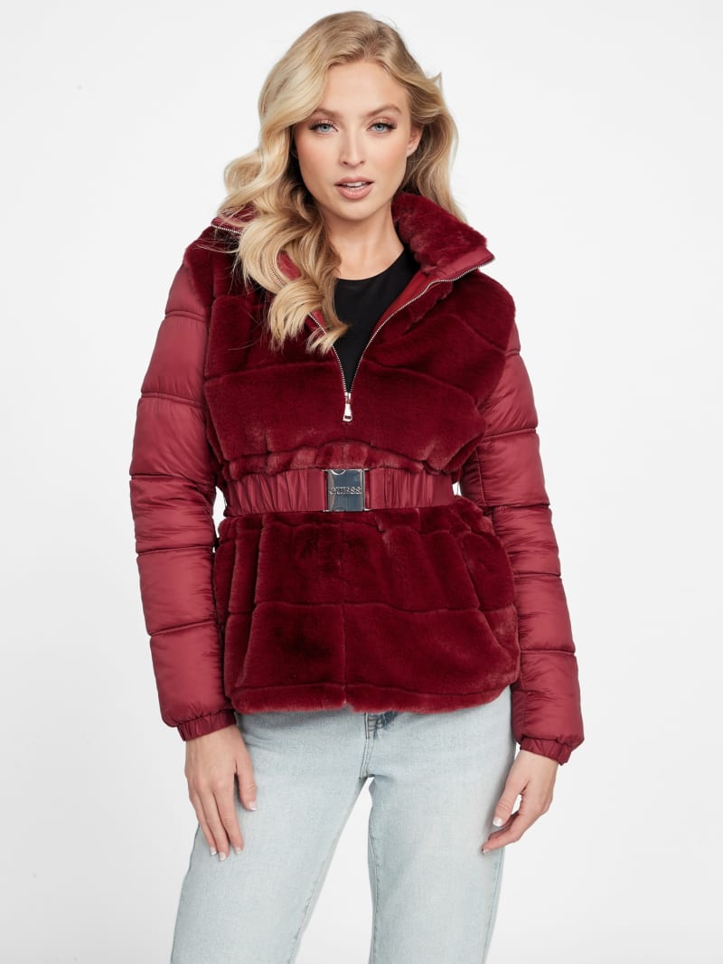 Mailene Faux Fur Jacket GUESS Factory Ca
