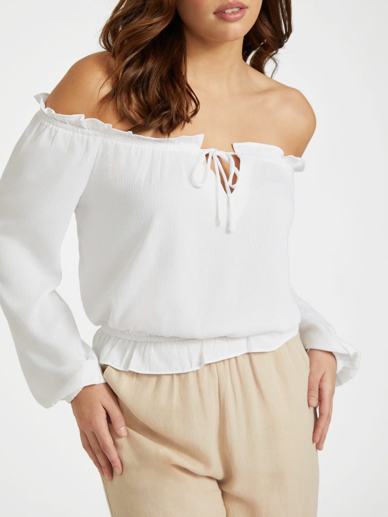 Guess one shoulder top sales