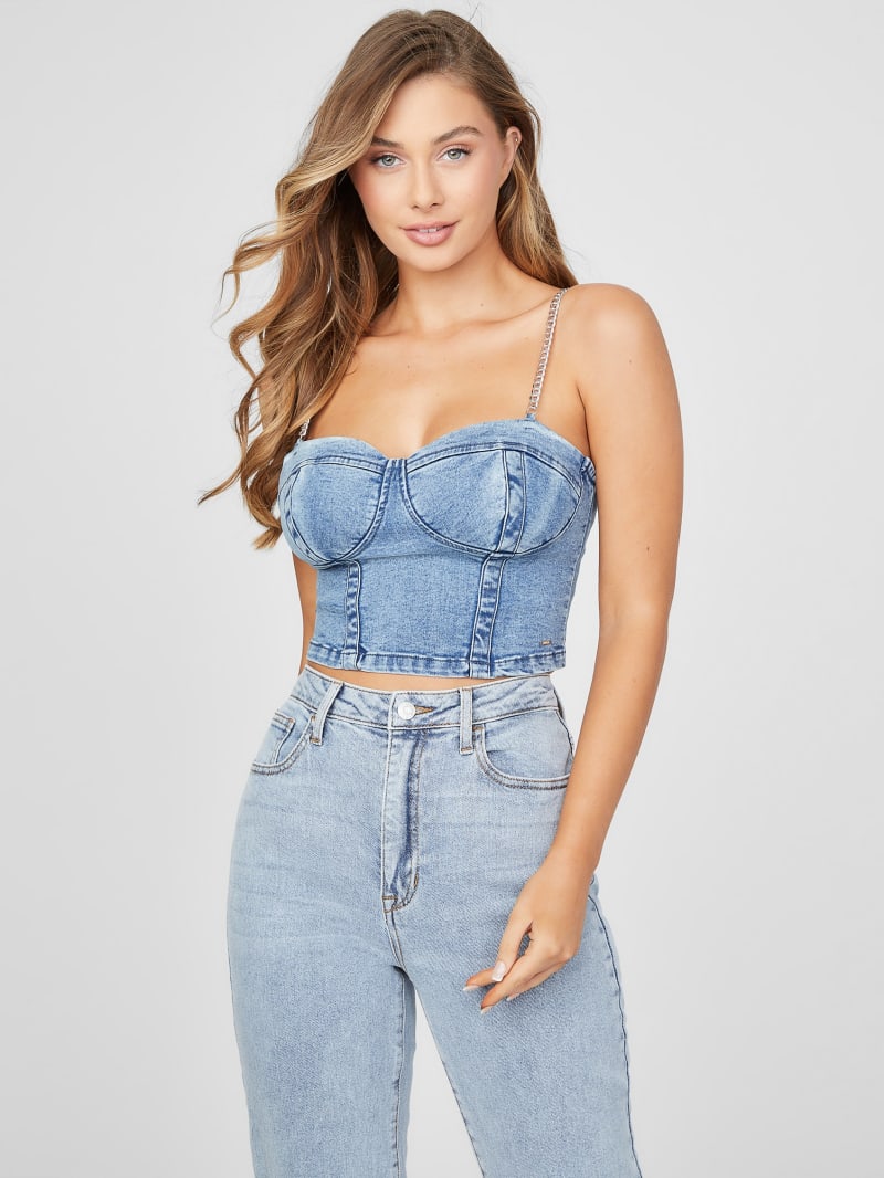 Eco Fannie Denim Bustier GUESS Factory