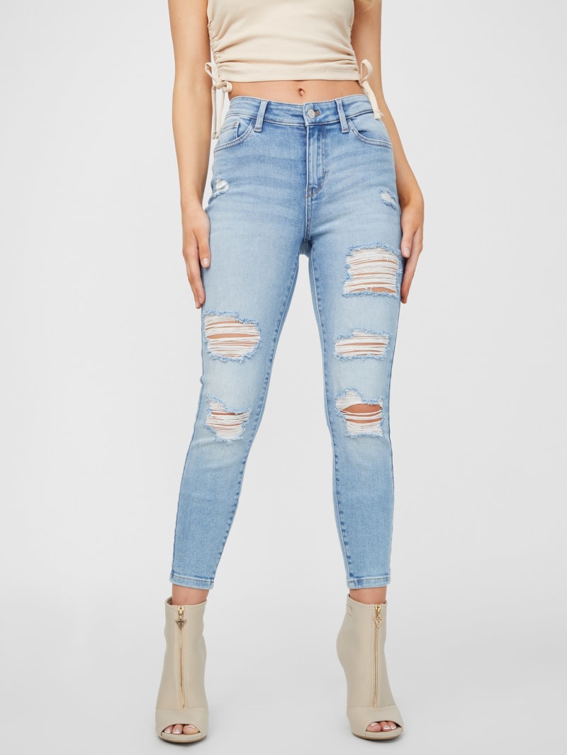 Everlee Mid-Rise Distressed Ankle Skinny Jeans