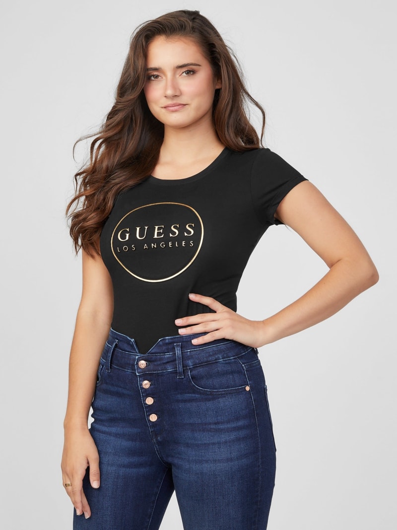Guess t shirt logo women's outlet