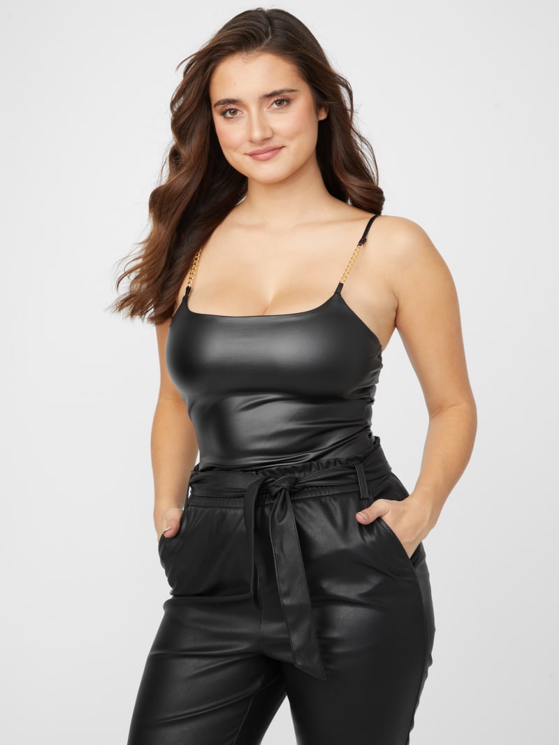 Eva Faux-Leather Bodysuit