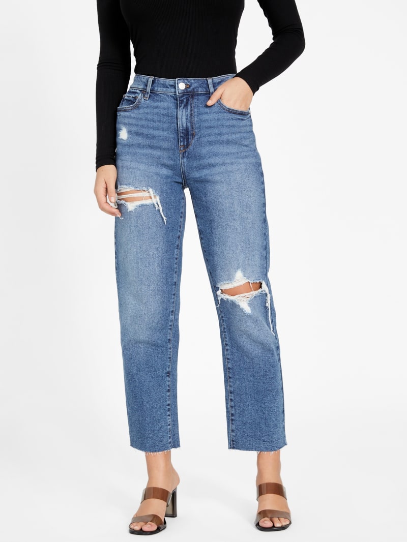 Doja Distressed Straight Jeans