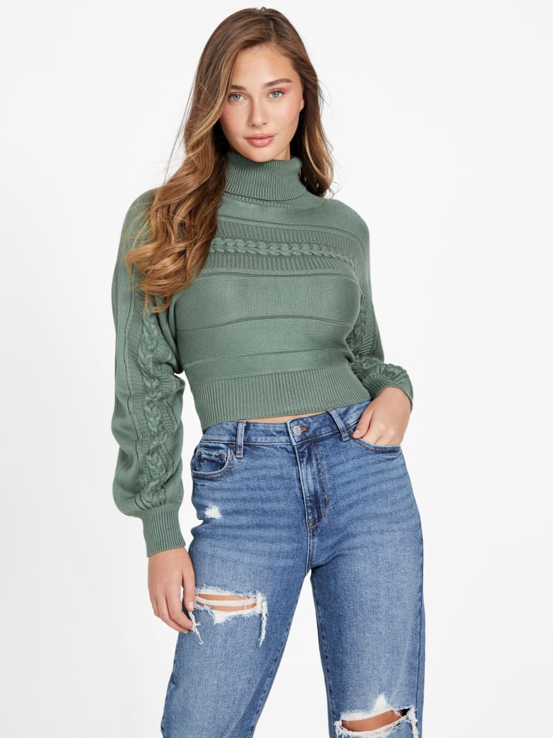 Zayla Braided Turtleneck Sweater