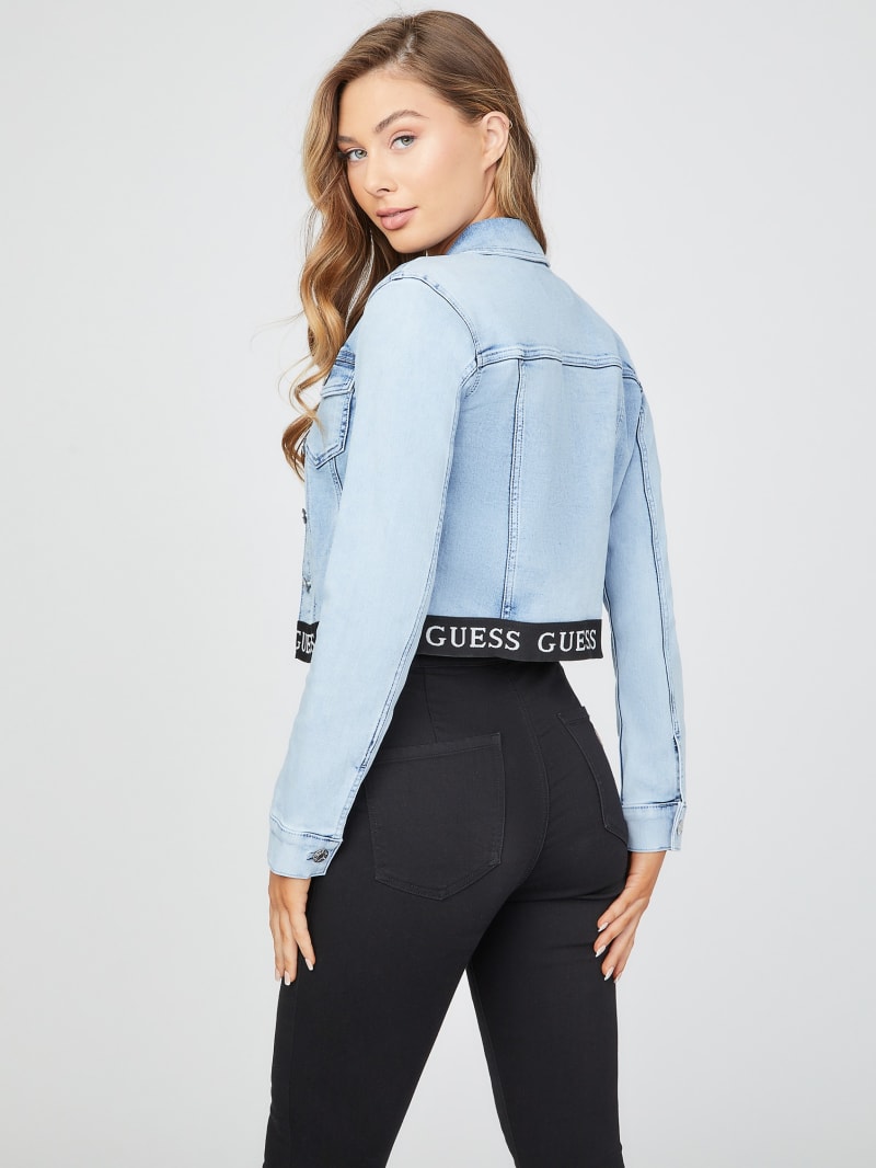 by marxistisk begynde Camil Logo-Tape Denim Jacket | GUESS Factory