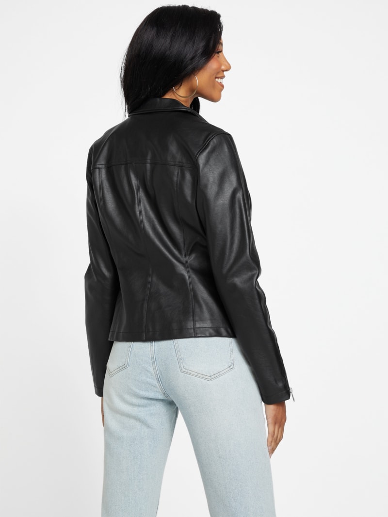 Guess women's sales leather jacket