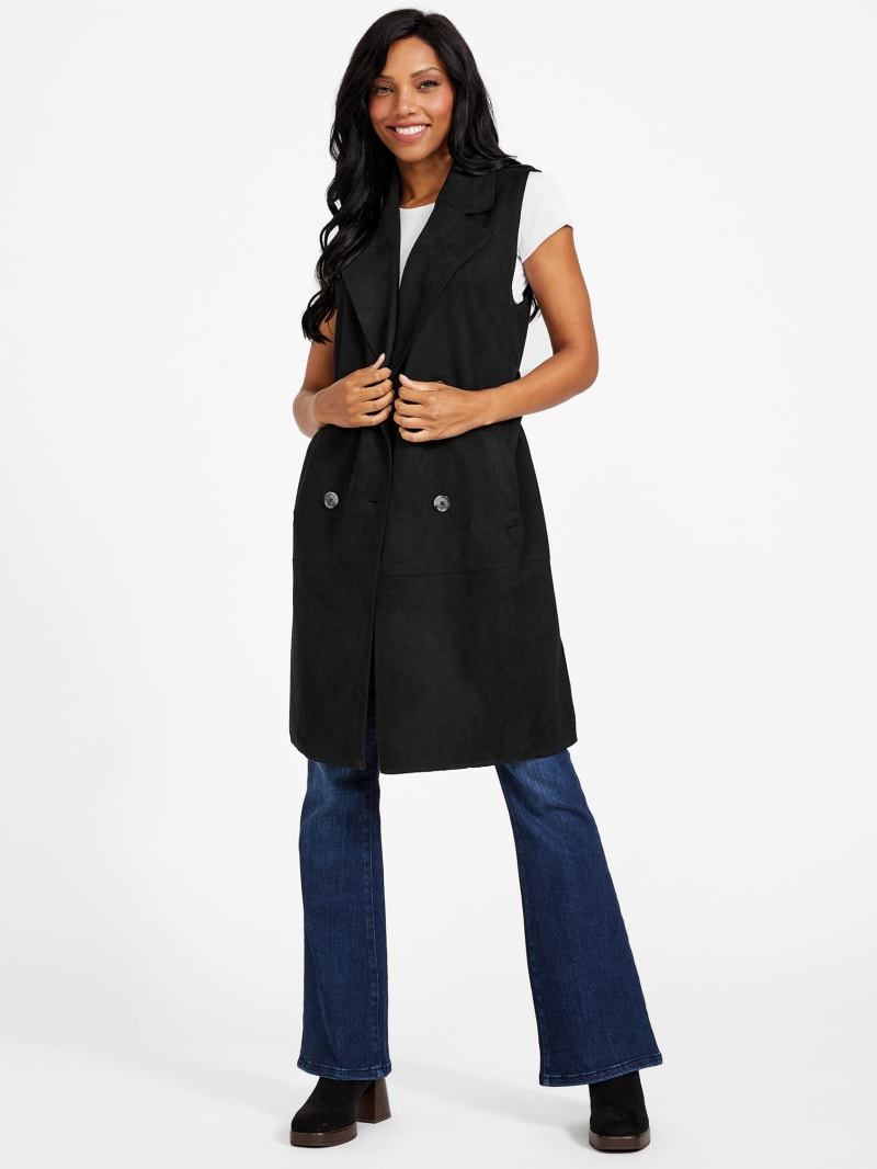 超歓迎された Vest Longline Faux-Suede Mira | Factory GUESS ジャケット・アウター