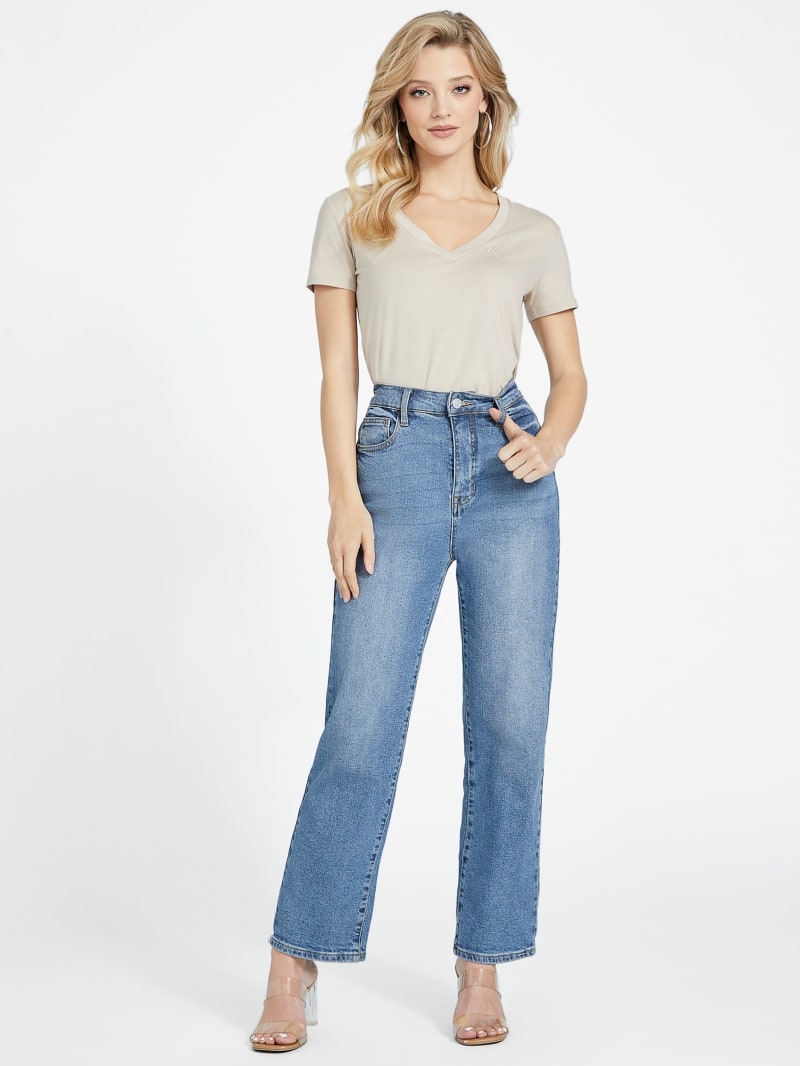 Vikki V-Neck Logo Tee | GUESS Factory