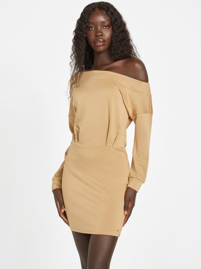 Guess off the shoulder bodycon dress cheap