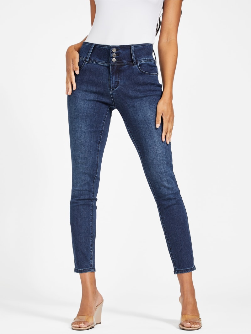 Shana Three-Button Mid-Rise Skinny Jeans
