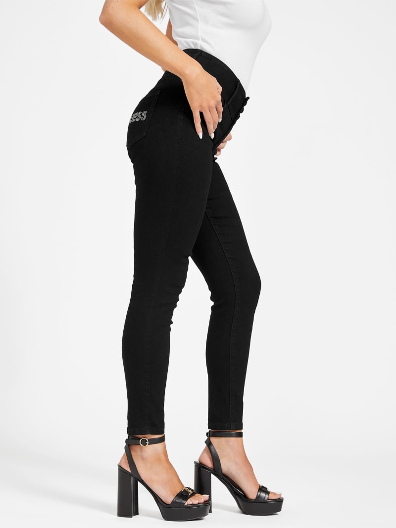 Eco Shana Three-Button Mid-Rise Skinny Jeans | GUESS Factory