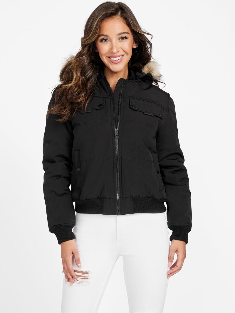Eco Dustina Hooded Padded Jacket | GUESS Factory