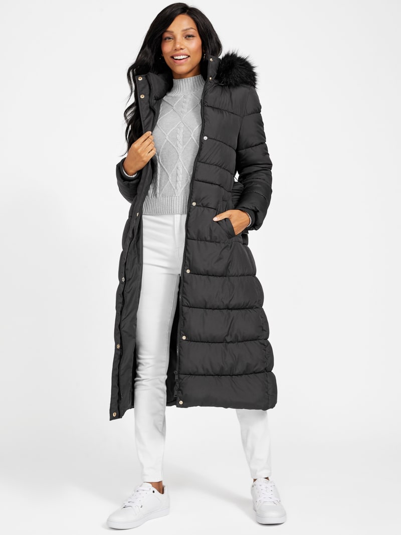 Longline hooded coat store