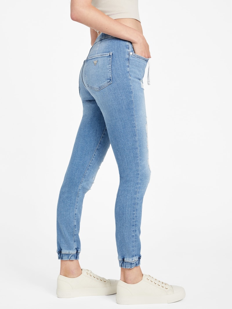 Eco Mary Destroyed Denim Joggers | GUESS Factory