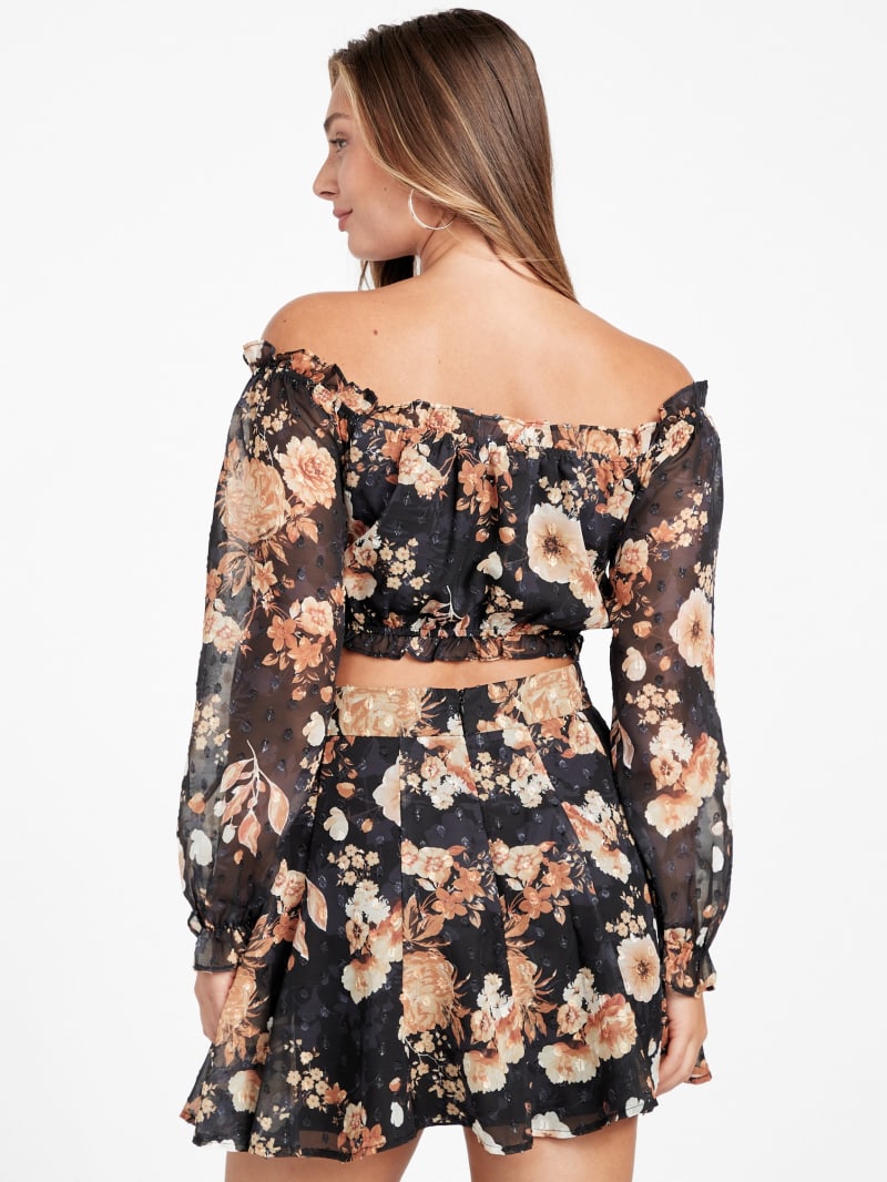 えり Ella Off-the-Shoulder Crop Top | GUESS Factory