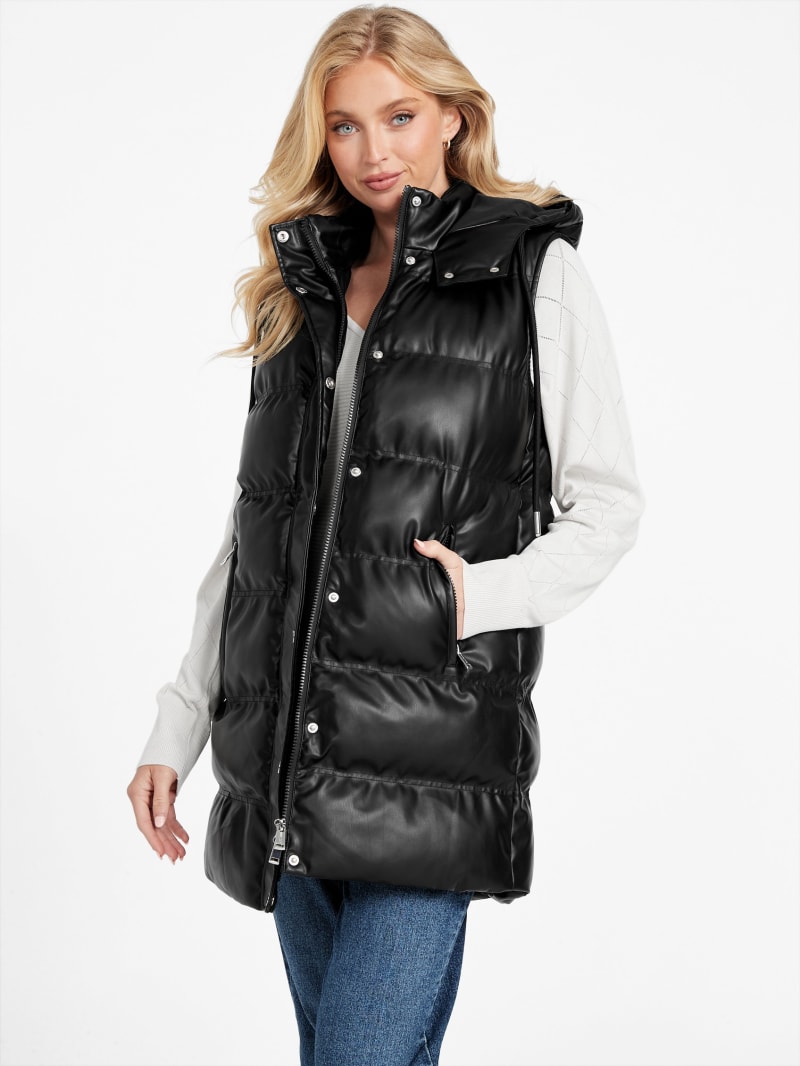 Guess leather vest hot sale