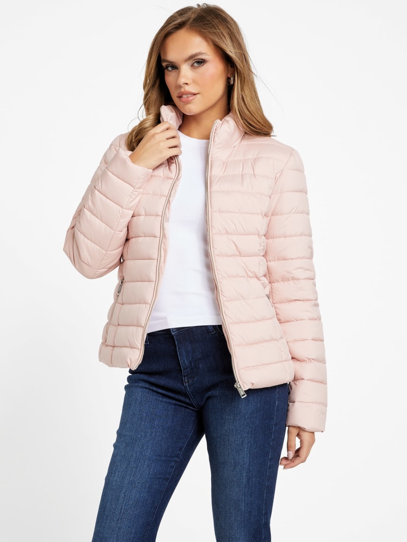 Guess pink puffer jacket store