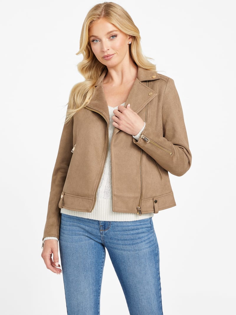 Inc faux suede jacket top