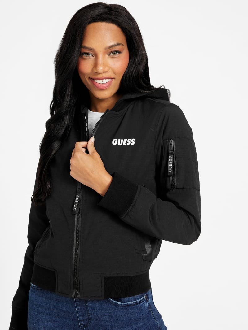 Guess bomber sale jacket with hood