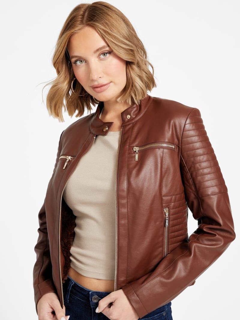 Shanny Faux-Leather Moto Jacket