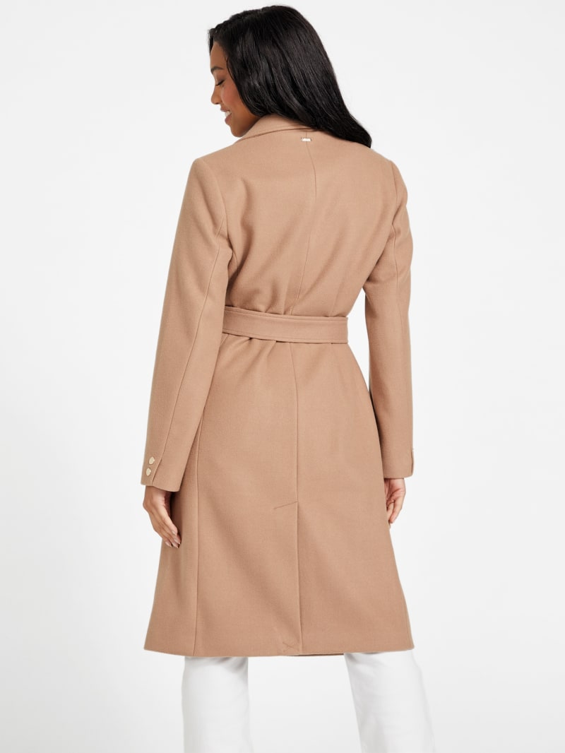 Guess textured asymmetric zip wool blend coat online