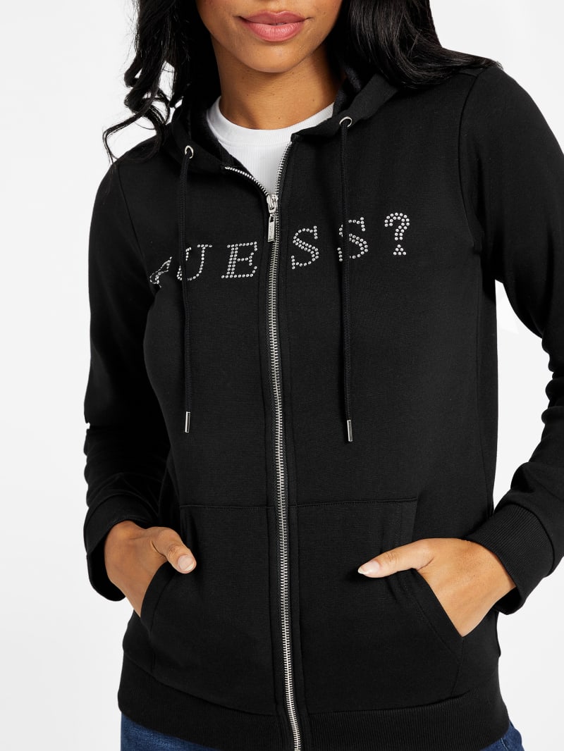 Mia Zip Up Logo Hoodie GUESS Factory Ca