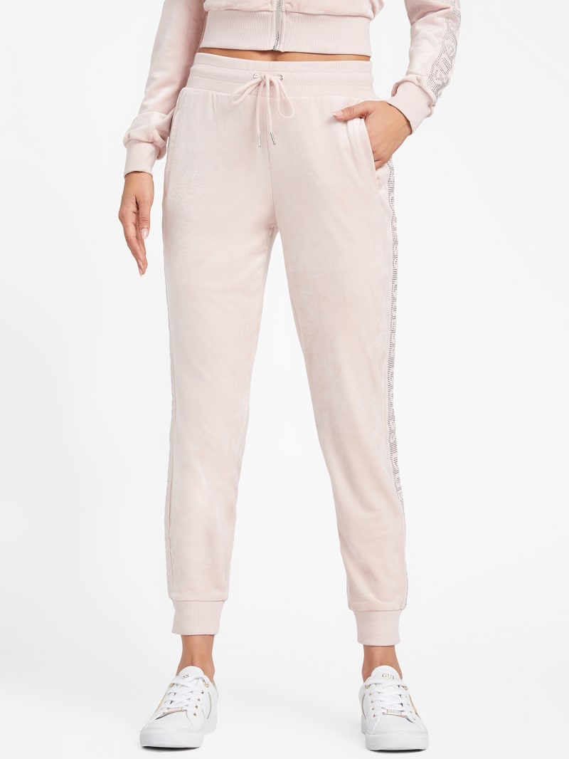 Superstar by Westside Solid Rose Pink Lace-Up Joggers