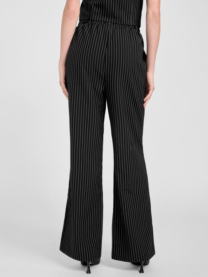 パンツ wide buggy stripe slacks used Pinstripe Wide Leg Baggy Trousers