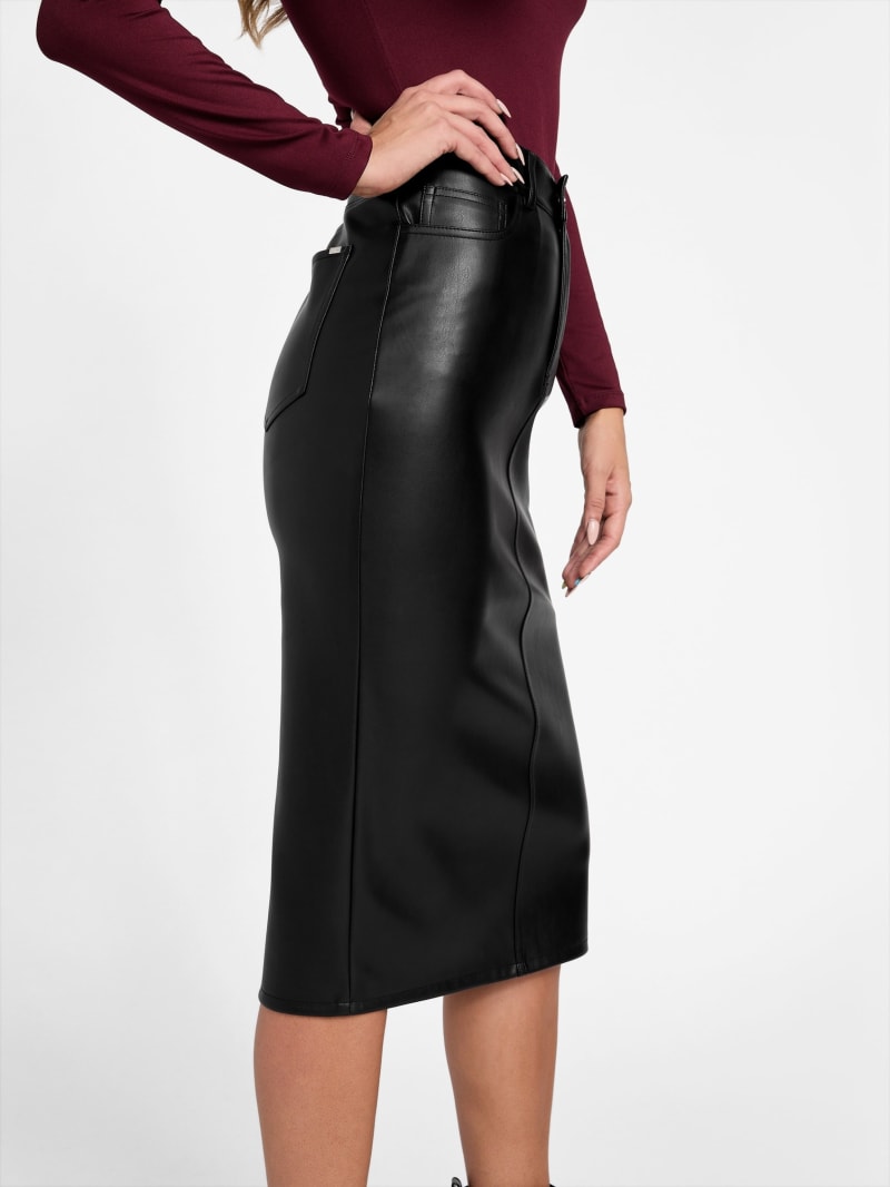 本物の Faux-Leather Factory GUESS | Skirt Midi ひざ丈スカート