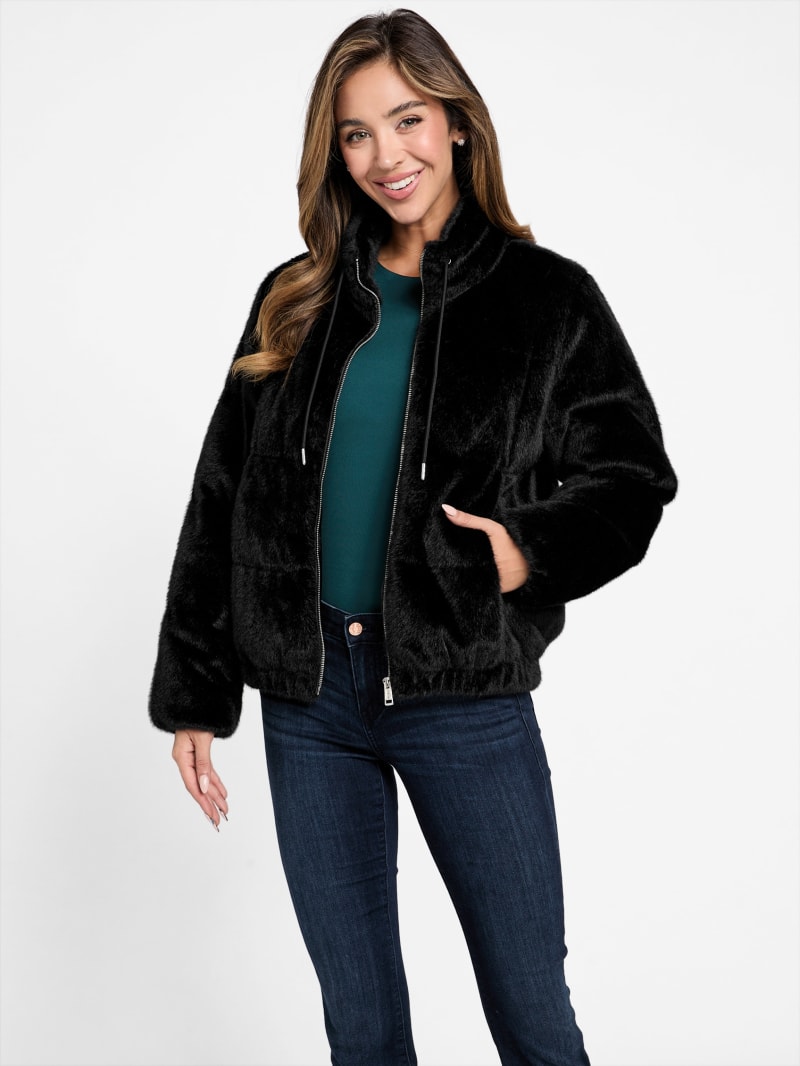Zarleen Faux Fur Jacket GUESS Factory Ca