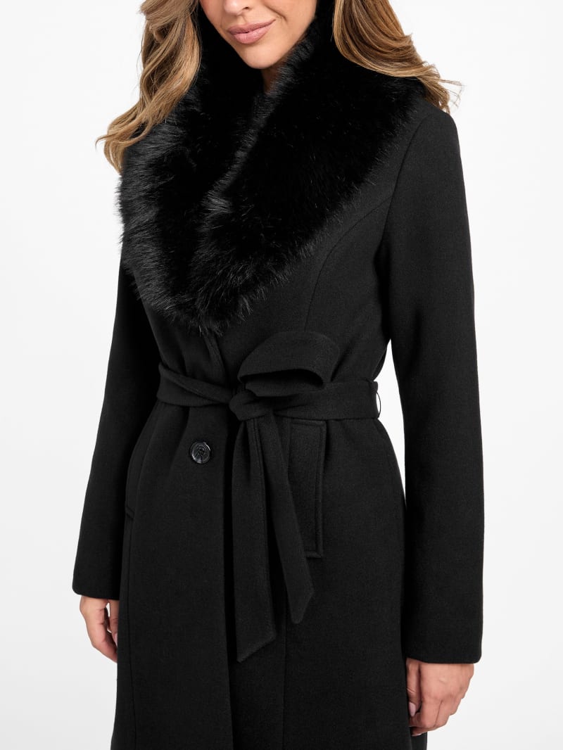 Harry faux fur collar crombie coat outlet