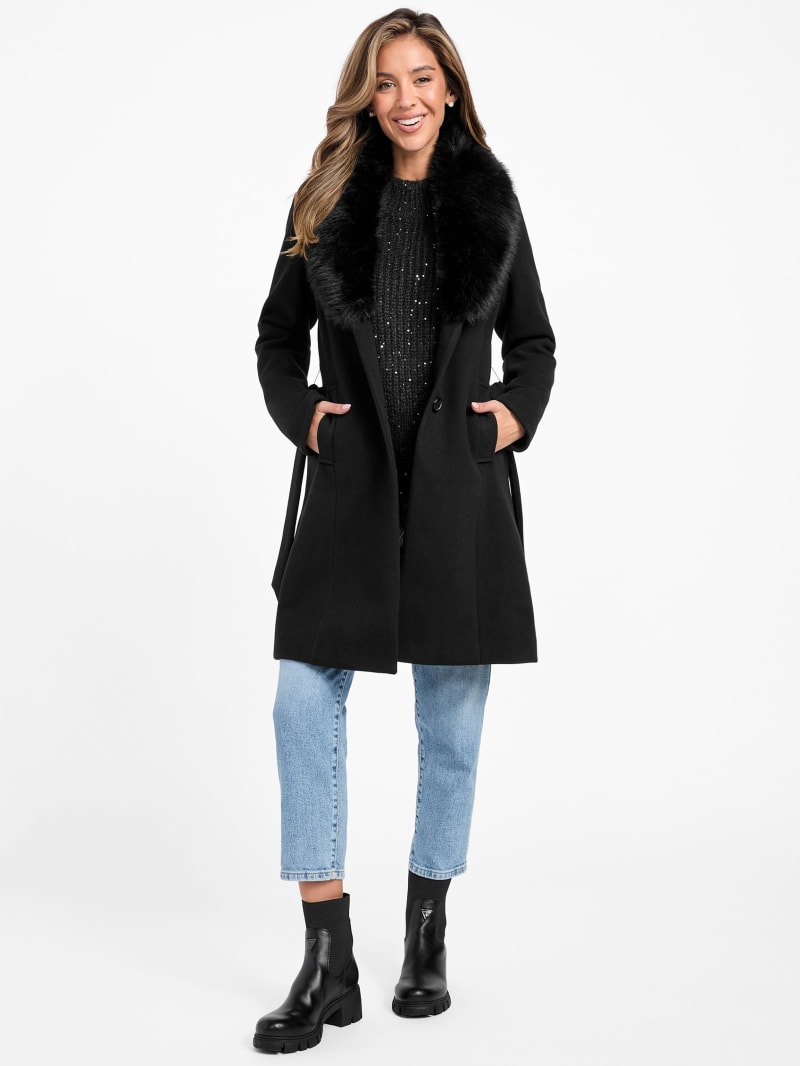 Cheryl Faux Fur Coat GUESS Factory Ca