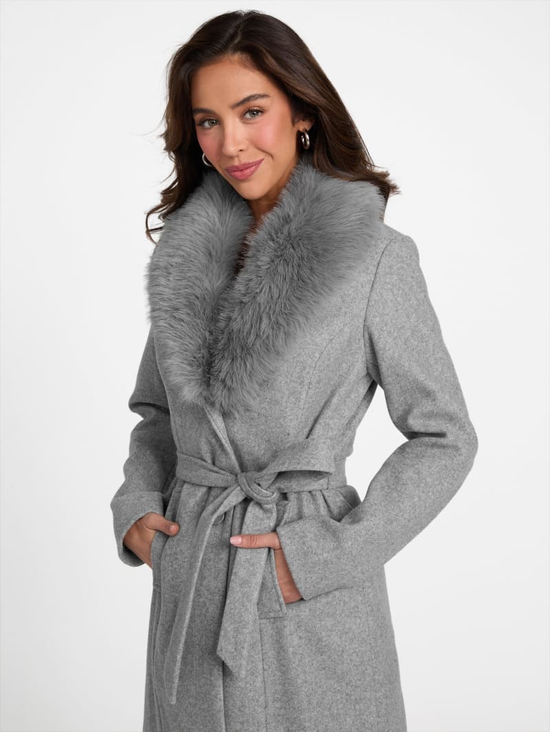 Cheryl Faux Fur Coat GUESS Factory Ca