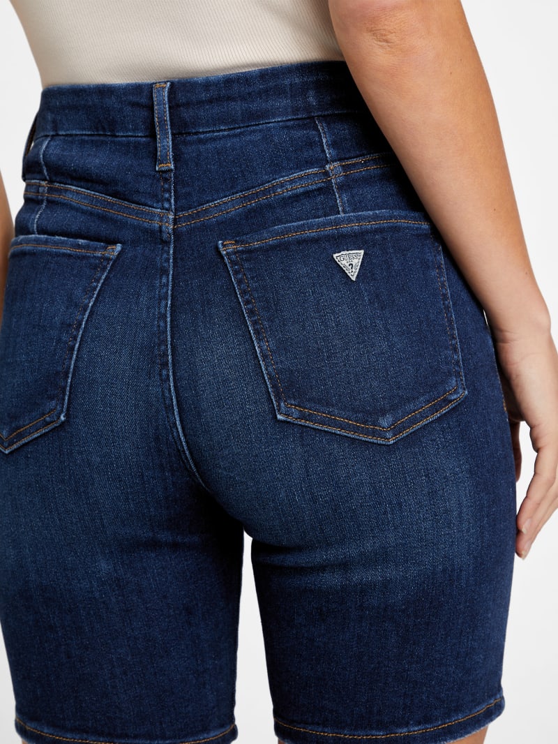 Seriously Stretchy Low-Rise Denim Midi Shorts